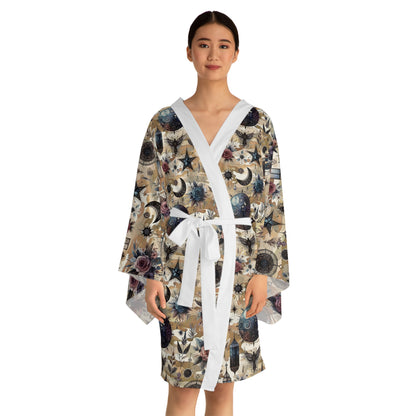 Floral Kimono Robe - Luxurious women's robe with an elegant floral print, designed for comfort and sophistication at home.