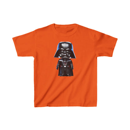 Kids Cute Darth Vader T-shirt Heavy Cotton Tee in vibrant orange, showcasing a charming illustration of Darth Vader, ideal for adding a splash of colour to any outfit.