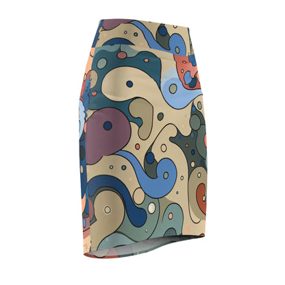 Close-up of the luxurious fabric of the Vivienne Clairmont Pencil Skirt by Dazzling Dreams Studio, showcasing the soft texture and stylish silhouette.