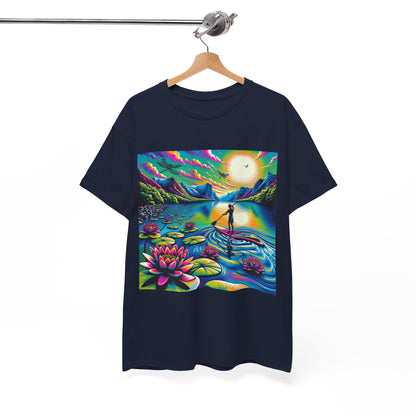 Range of sizes available for the Delightful Paddle Board T-Shirt from Dazzling Dreams Studio, ideal for all paddleboarding adventures.