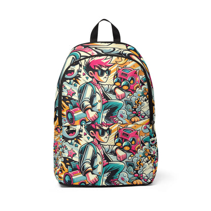 Luxury Vibrant Cartoon Pop Art Backpack by Dazzling Dreams Studio, showcasing bold colours and modern art designs, perfect for fashionable individuals.