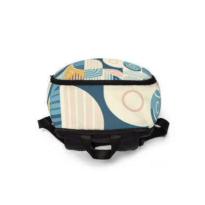 Padded shoulder straps of the Pastel Geometric Backpack by Dazzling Dreams Studio, ensuring comfort and durability for everyday wear and travel.