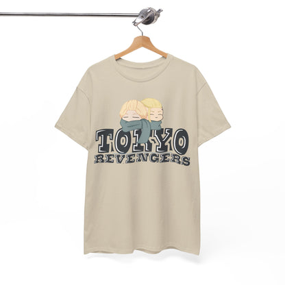 Chic Tokyo Revengers graphic tee displayed on a hanger, highlighting premium quality and unique design that complements any casual ensemble.