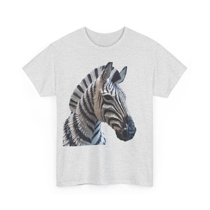 Zebra Elegance Unisex Graphic T-Shirt featuring a stunning close-up of a meticulously crafted zebra sculpture made from delicate paper art in premium cotton.