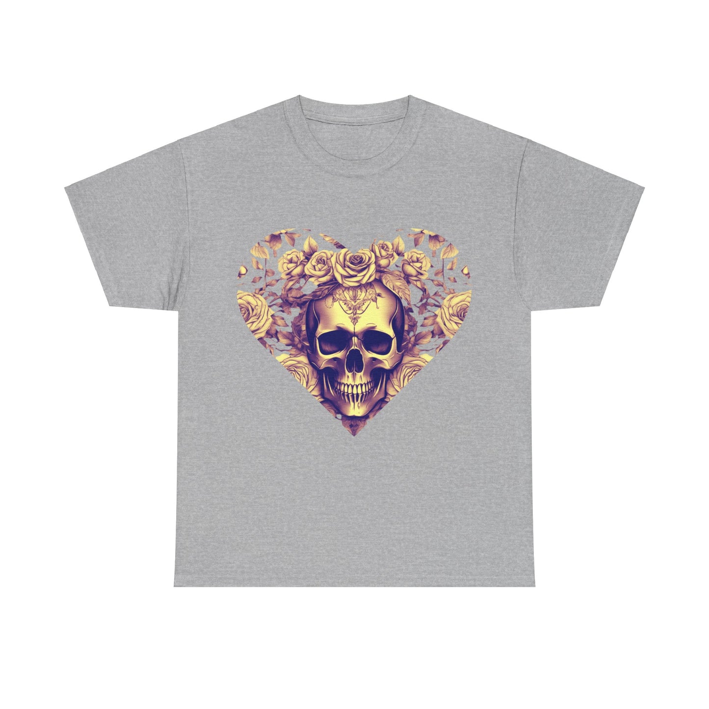 Skulls and Roses Cotton Tee, Unisex Graphic Shirt, 7 color choice