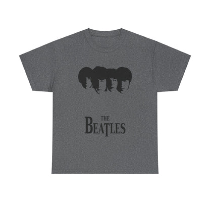 Vintage Beatles Logo Graphic Tee in dark grey showcasing the legendary Beatles silhouette, designed for style and comfort, ideal for any music enthusiast.