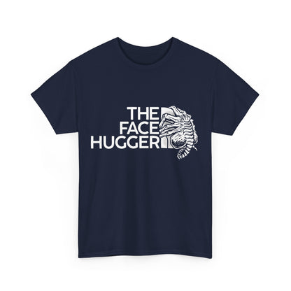 The Face Hugger Alien Graphic T-Shirt in sophisticated navy blue, displaying a bold Face Hugger design, tailored for discerning aficionados of alien lore.