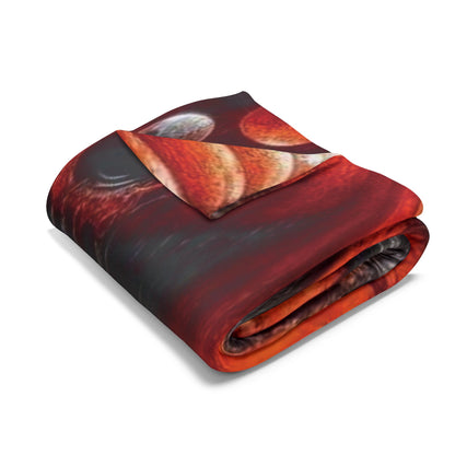 Exquisite folded presentation of the Decorative and Warm Halloween Spooky Arctic Fleece Blanket, ideal for adding a touch of seasonal elegance and warmth to any space.