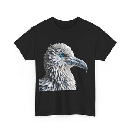 Gorgeous Sculpted Elegance Unisex Cotton Tee, showcasing an intricate origami bird design in a sophisticated black colour.