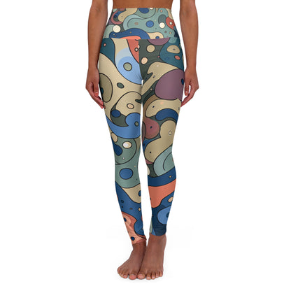 Vivienne Clairmont High-Waisted Trendy Leggings by Dazzling Dreams Studio showcasing a modern and vibrant pattern perfect for summer 2024 yoga and chic athleisure wear.