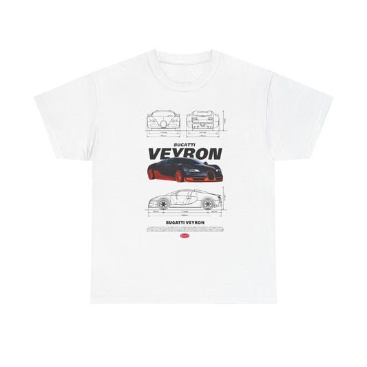 T-Shirt Mens with Bugatti Veyron Design: Technical Drawings & Specs Unisex TEE