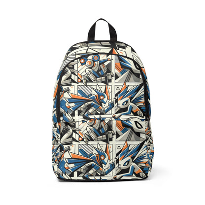 Elegant Pixelated Cartoon Character Backpack by Dazzling Dreams Studio showcasing vibrant comic-style graphics in a sophisticated modern design.