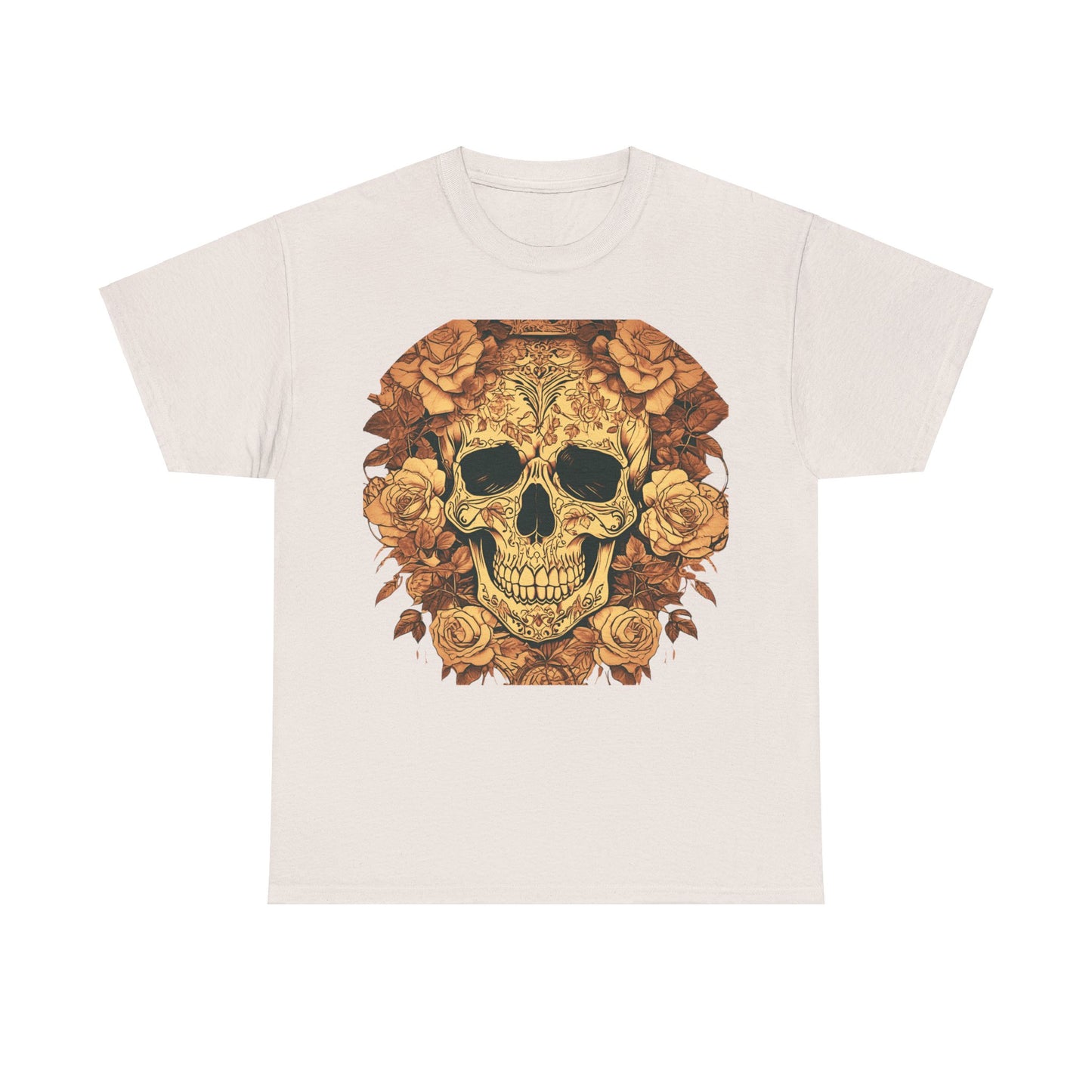 Skulls and Roses Cotton Tee, Unisex Graphic Shirt, 7 color choice