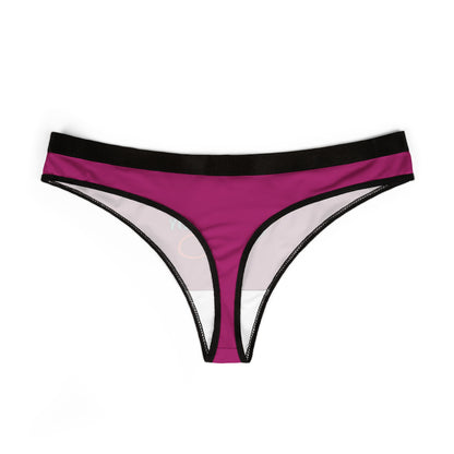 Elegant women's thong in vibrant fuchsia with black trim, showcasing a luxurious design perfect for playful romance.
