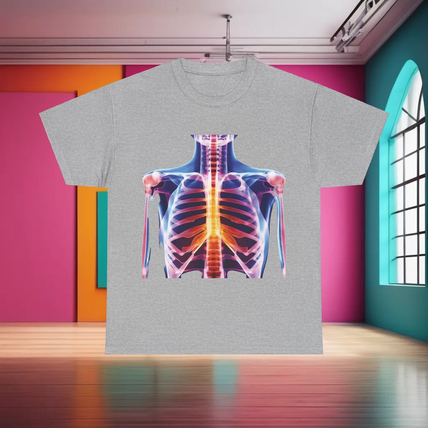 Xray Graphic T-Shirt, Urban Streetwear Top, Unisex Cotton