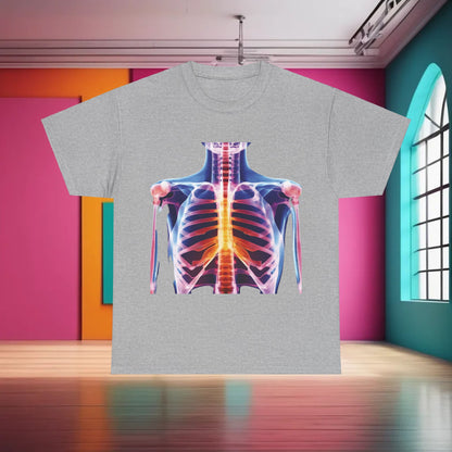 Xray Graphic T-Shirt in grey featuring a vivid anatomical graphic design, ideal for luxury urban streetwear.