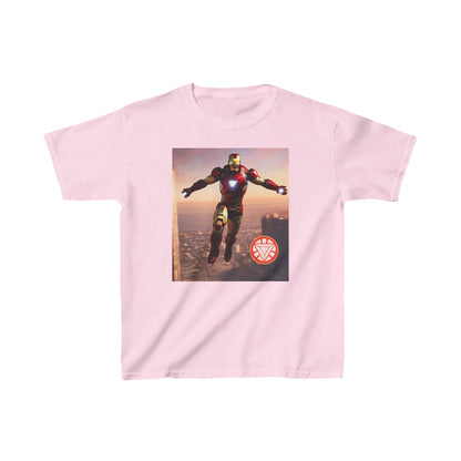 Elegant Kids Iron Man Heavy Cotton T-Shirt in pink with striking Hulk graphic - a stylish choice for Marvel fans.