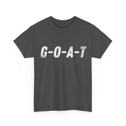 Greatest of All Time GOAT Graphic T-Shirt Urban Unisex Cotton Tee in athletic grey, adorned with a distinctive G-O-A-T emblem perfect for elevating casual attire.