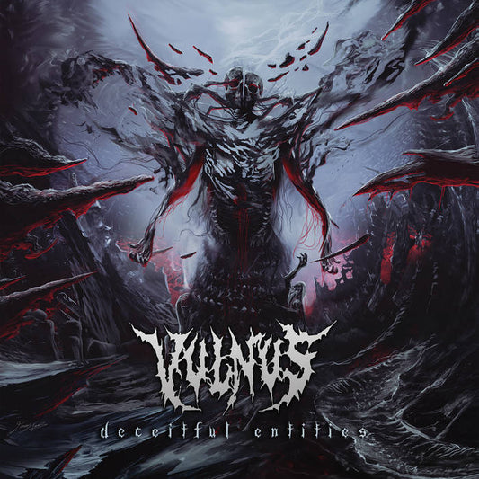 Vulnus - Deceitful Entities CD by Rancid Offal Records, showcasing the stunning album cover art and encapsulating the essence of death metal music.