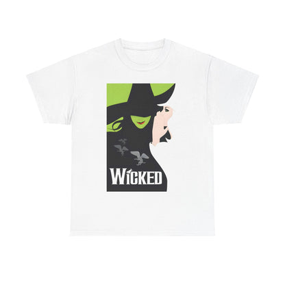 Wicked Movie Logo Graphic Unisex T-Shirt - Premium Cotton Fashion Tee for Fans in white, adorned with the classic Wicked design embodying cinematic elegance.
