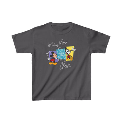 Child's Mickey Mouse Graphic Unisex Graphic Tee Shirt Kids in classic charcoal grey featuring a whimsical Mickey Mouse design, blending nostalgic charm with contemporary fashion.