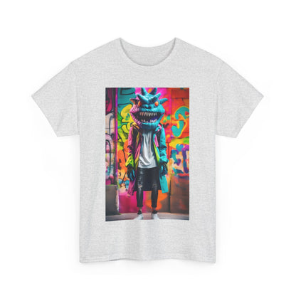 Street Monster Graphic T-Shirt featuring an eye-catching graphic, presented in a grey colourway, encapsulating stylish streetwear elegance.