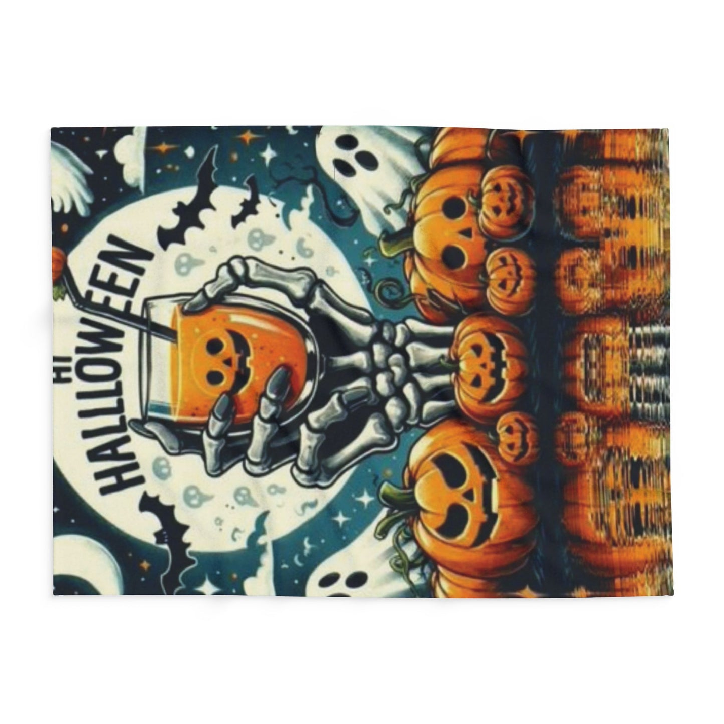 Decorative and Warm Halloween Spooky Arctic Fleece Blanket 3 Sizes