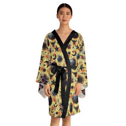 Floral Kimono Robe showcasing vibrant floral patterns and a luxurious design, perfect for women's loungewear, boho chic style.
