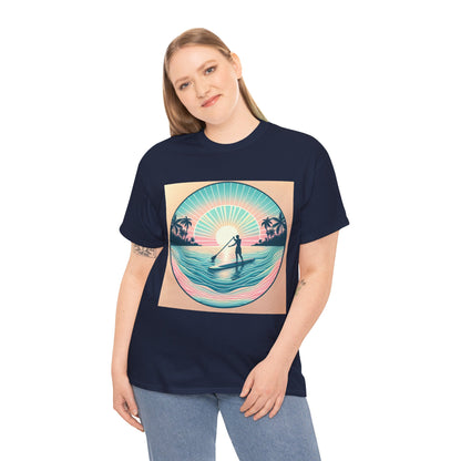 Delightfull Paddle Board T-Shirt by Dazzling Dreams Studio, featuring a stunning paddleboarding graphic that embodies passion for water sports.