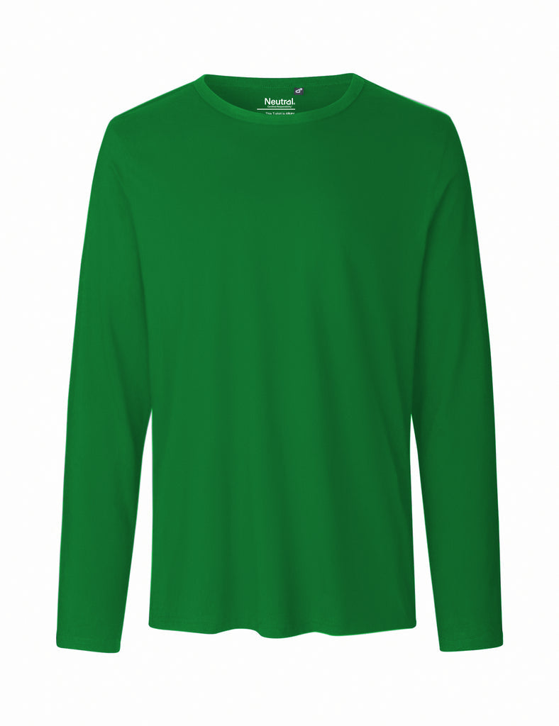 Men's Fairtrade Organic Long Sleeve T-Shirt in a chic environment, styled for effortless elegance and sustainable fashion.