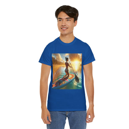 Premium quality paddleboarding t-shirt from Dazzling Dreams Studio, ideal for adventure lovers who cherish comfort and style.