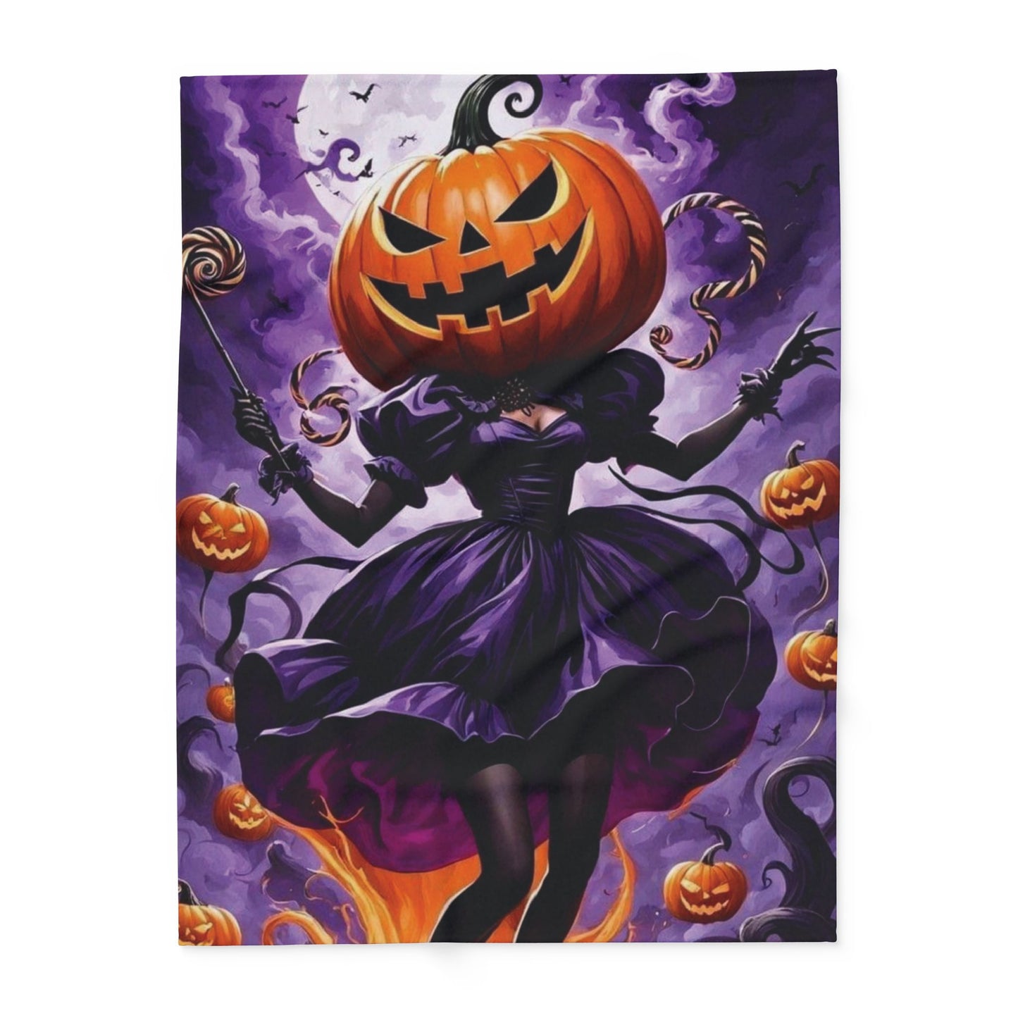 Decorative and Warm Halloween Spooky Arctic Fleece Blanket 3 Sizes