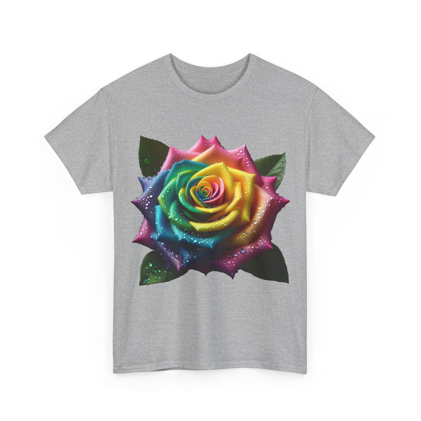 Rainbow Rose Unisex Cotton Tee Graphic T Shirt Unisex