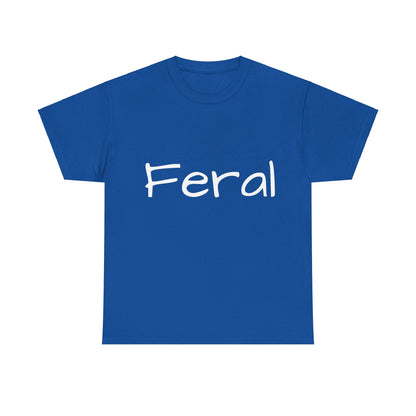 Feral Graphic Unisex T-Shirt in vibrant blue, merging art and comfort in a statement piece that celebrates unique narratives for every wearer.