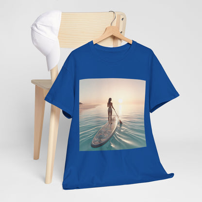 High-quality fabric close-up of the Dazzling Dreams Paddle Board T-Shirt, emphasising comfort and durability for adventure lovers by Dazzling Dreams Studio.