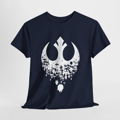 Elegant navy Star Wars Rebels Graphic T-Shirt showcasing the iconic Rebel symbol, perfect for urban streetwear enthusiasts.