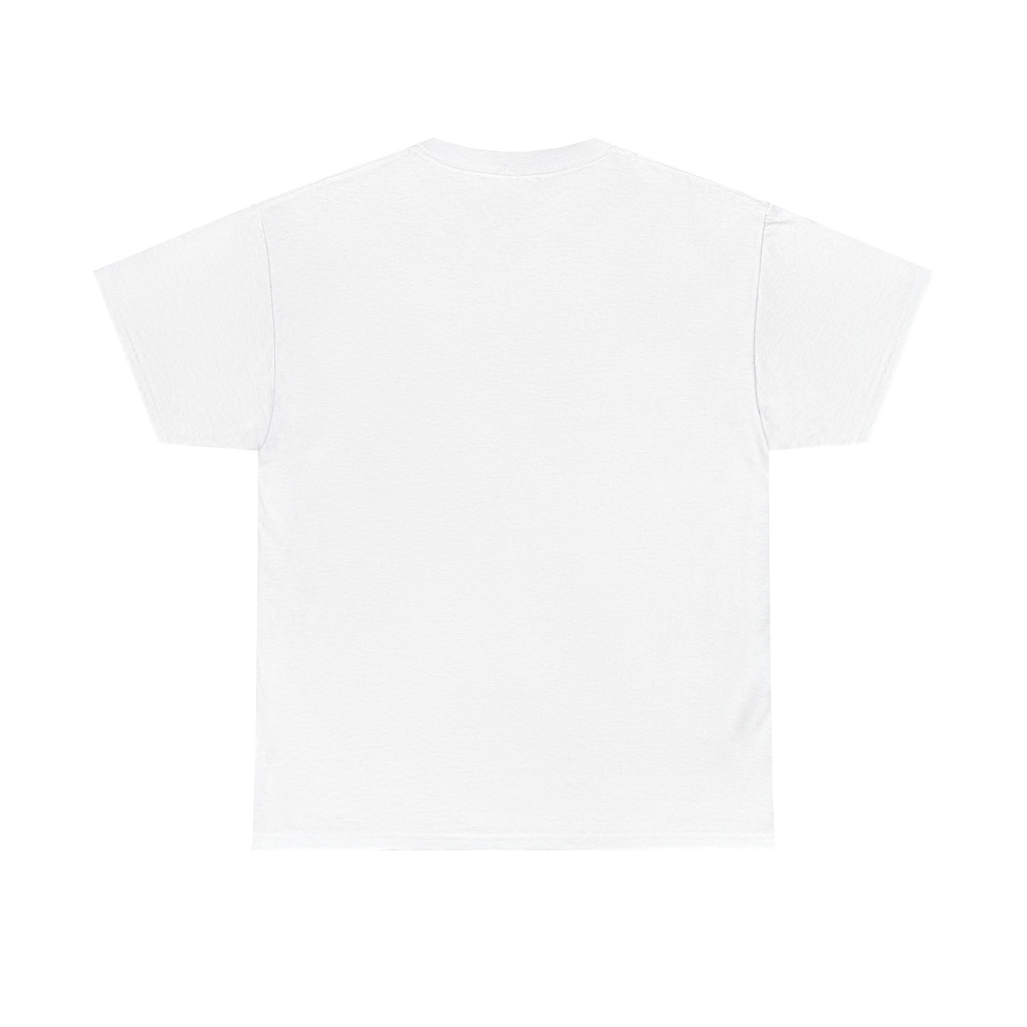 Minimalist back view of a luxurious white graphic tee, highlighting flawless fabric and design, perfect for showcasing a unique and elegant vintage style.