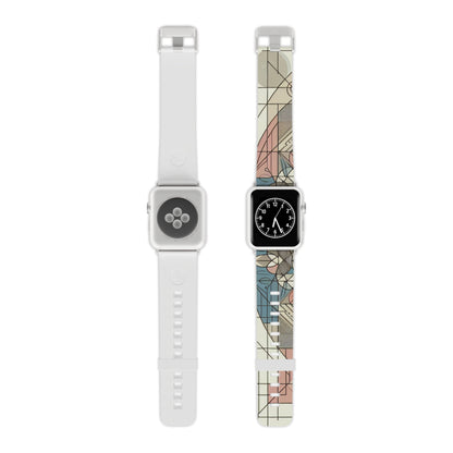 GraphiZen Contemporary Apple Watch Strap displayed elegantly against a soft background, showcasing its chic pastel design by Dazzling Dreams Studio.