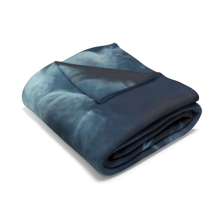 Luxurious Halloween Spooky Jason Voorhees Arctic Fleece Blanket displayed in a folded position, exemplifying softness and style, perfect for the Halloween season.