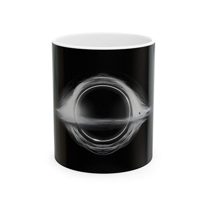 Interstellar Black Hole Image Ceramic Mug, perfect for coffee lovers staring into the abyss between sips, bringing a cosmic twist to your office or home drinkware!
