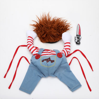 Halloween Pet Costume featuring a unique design with a playful character, perfect for your dog to shine during costume parties and spooky gatherings.