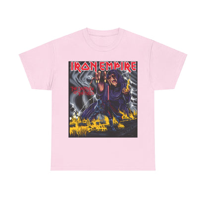 Iron Empire Graphic Tee with Darth Sidious design in soft pink, a premium unisex t-shirt crafted from sustainable cotton, highlighting dynamic artwork of power and chaos.