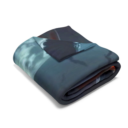 Decorative and Warm Halloween Spooky Arctic Fleece Blanket elegantly folded, showcasing its premium fleece material for stylish seasonal comfort.