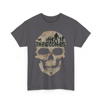 Luxury The Goonies Graphic T-Shirt featuring a striking skull design blended with a map, perfect for urban style enthusiasts.