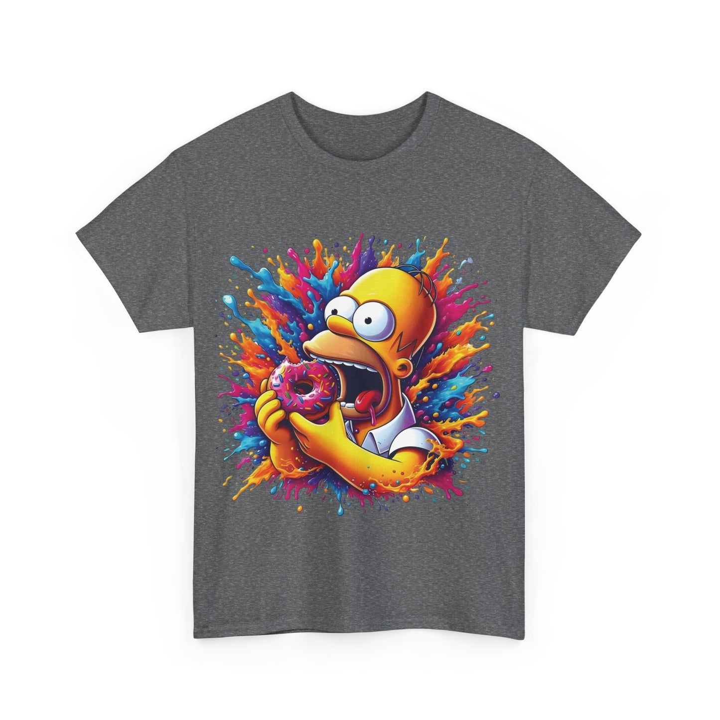 Simpsons Homer Donut Graphic T-Shirt Urban Unisex Cotton