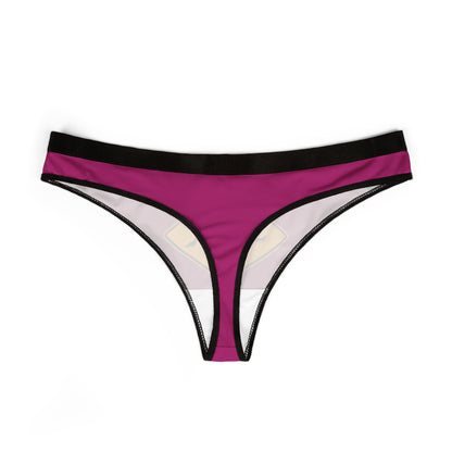 Chic women's thong with a striking emblem, combining provocative charm and playful flair, ideal for romantic occasions.