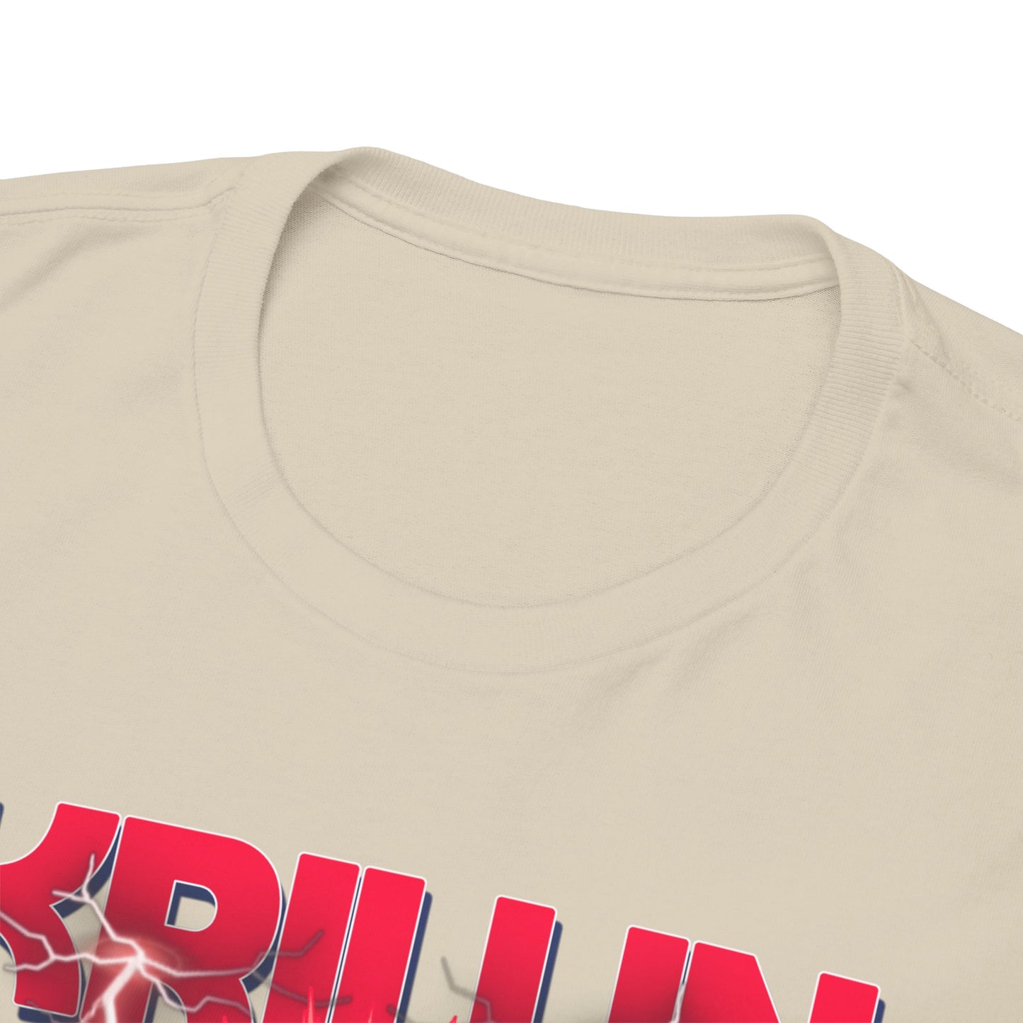 Close-up view of the luxurious fabric of the Krillin & Z Fighters t-shirt, showcasing its premium quality and intricate graphic details, ideal for comfort and style.