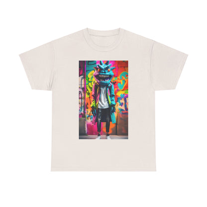 Street Monster Graphic T-Shirt - A luxurious unisex cotton tee featuring a vibrant street monster design, perfect for elevating your urban streetwear collection.