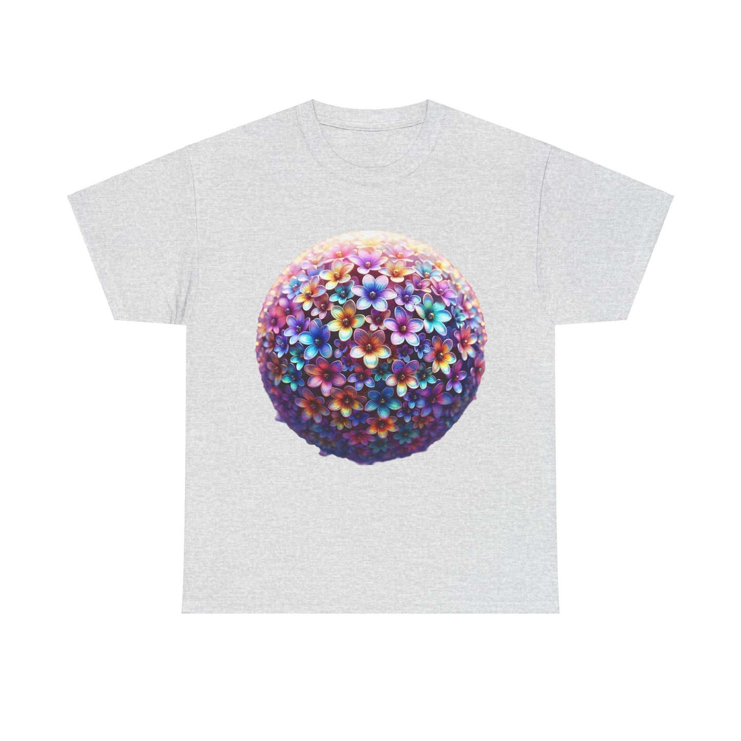 Iridescent Floral Sphere  Unisex Cotton Tee Graphic T Shirt