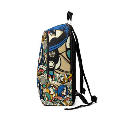 Interior view of the Mosaic Fusion Elegance Pop Art Chic Backpack by Dazzling Dreams Studio, showcasing spacious compartments for everyday essentials.
